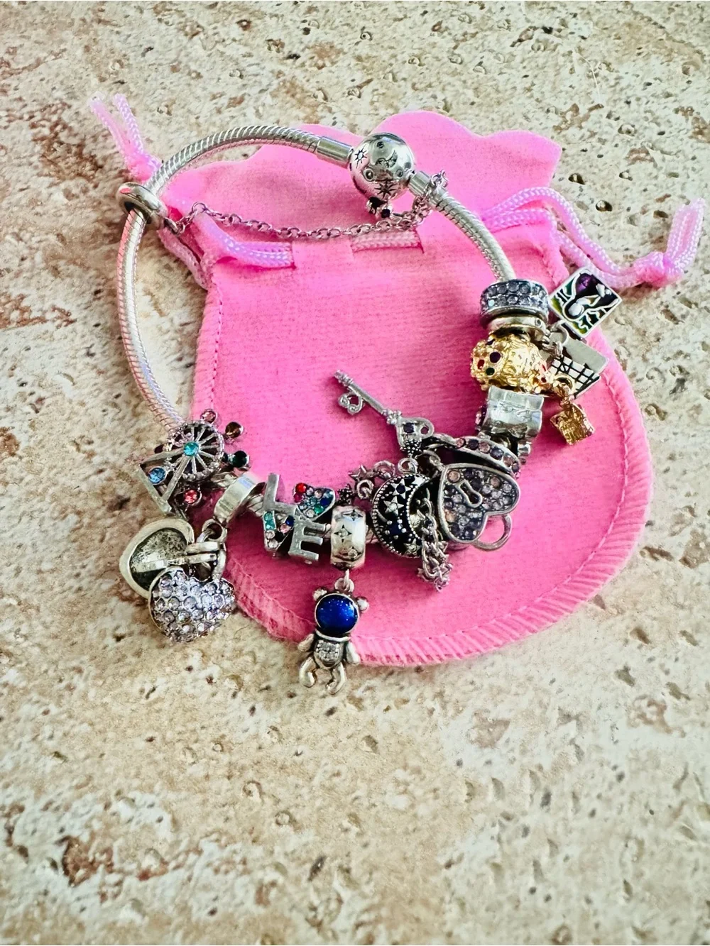 3/$45 925 Stamped Sterling Silver Charm Bead Compatible w/Pandora NEW
